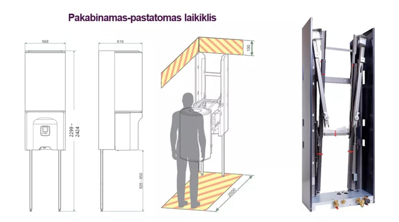 Pakabinamas-pastatomas laikiklis Atlantic SYNEA DUO šilumos siurbliams