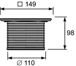 TECEdrainpoint S nerūd.plieno grotelių rėmas su dekor.grot. 150mm