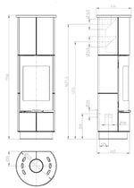 Plieninė krosnelė Thorma Delia Serpentino Plus, su akmens apdaila