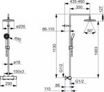 Termostatinė lietaus dušo sistema NOVA su rankiniu dušu, chromas