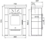 Plieninė krosnelė Thorma Borgholm TOP, žalios spalvos keramika