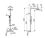 Dušo sistema Oras Aurelia 4796 chromas, be ekcentrinių jungčių