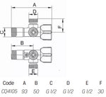 Ventilis Vitaq dvipusis išorinis srėgis 1/2" x 1/2" x 1/2"