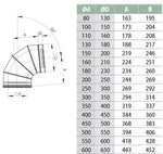 DW alkūnė NPNP d.180/230 85° (220 1 2102 0180 085)