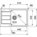 Tectonite plautuvė Franke, Sirius S2D 611-78 XL su užkemšamu ventiliumi, Carbon