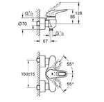 Dušo maišytuvas GROHE Eurostyle, chromas