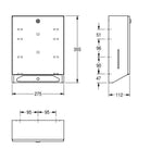 Popierinių rankšluosčių laikiklis, antivandalinis, talpa 300 - 400 vnt.