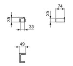 Chalato kabliukas Ideal Standard, CONCA, viengubas, kvadratinis