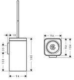 WC šepetys Hansgrohe, AXOR, pakabinamas, Gold optic splava