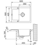 Granitinė plautuvė Franke Maris, MRG 611-62, Juoda matinė
