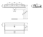 Praustuvas Ideal Standard Conca, 1200x450, be skylės maišytuvui
