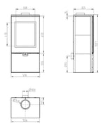 Plieninė krosnelė Thorma Cremona Top, juoda/juoda