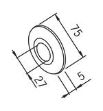 Apdailos dangtelis D75, vid. skersmuo 27 mm, chromas