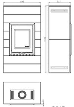 Plieninė krosnelė Thorma Rivo, su pilka apdaila komplekte