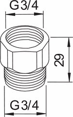 Perėjimas su atbuliniu vožtuvu G3/4-G3/4