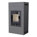 Plieninė krosnelė Thorma Rivo, su pilka apdaila komplekte