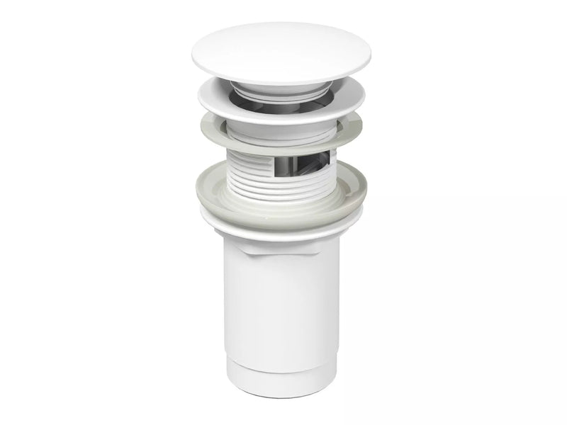 Click-Clack praustuvo sifono vožtuvas Ravak, baltas matinis, praustuvams su persipylimu