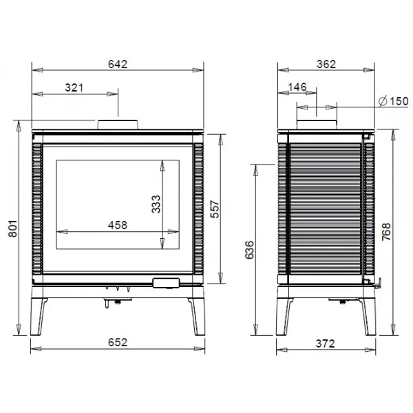 Ketinė krosnelė Invicta KAZAN GA su tonuotu stiklu, antracitas (6104.33)