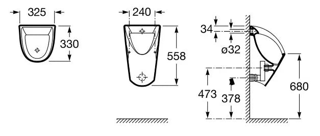CHIC namų pisuaras su vid. vandens įvadu, su mont.rink. ir sifonu